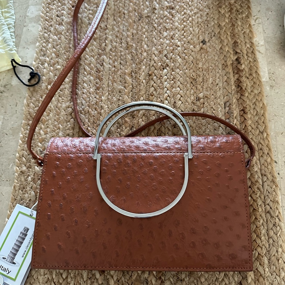 New brown handbag with tags